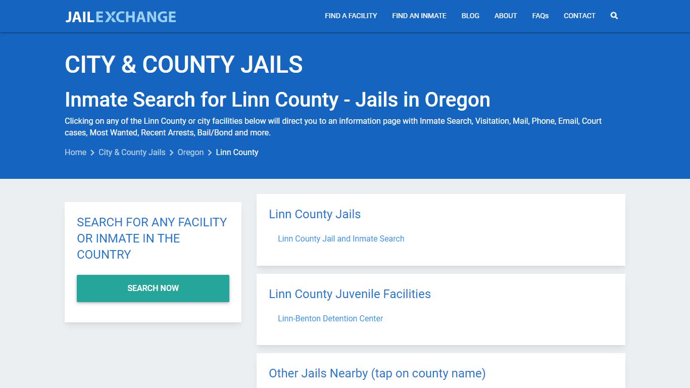 Inmate Search for Linn County | Jails in Oregon - Jail Exchange